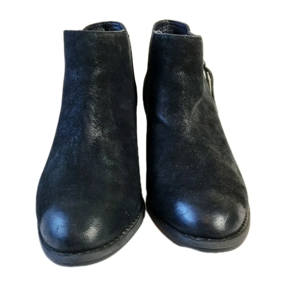 Vionic Womens Anne Ankle Boots Size 6 Wide Black‎ Suede Snake Print Bootie Shoes